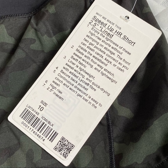 NWT Sz 10 Lululemon Speed Up HR 2.5” ICMI/Black - Picture 9 of 10